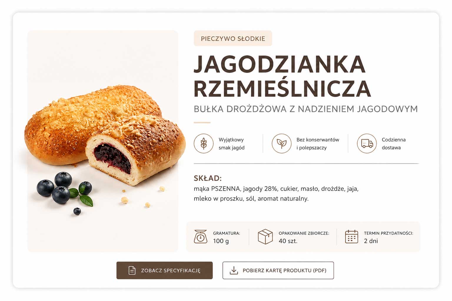 drożdżowe-specyfikacja Oferta - wyroby cukiernicze
